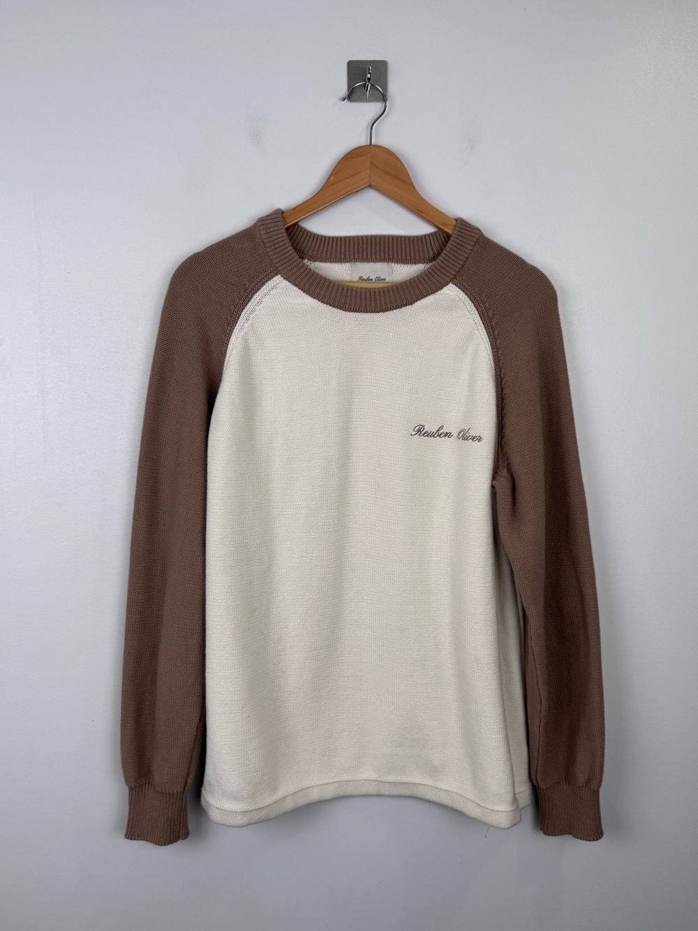 Reuben Oliver Unisex Long‎ Sleeve Knit Baseball  Sweater Size XL
